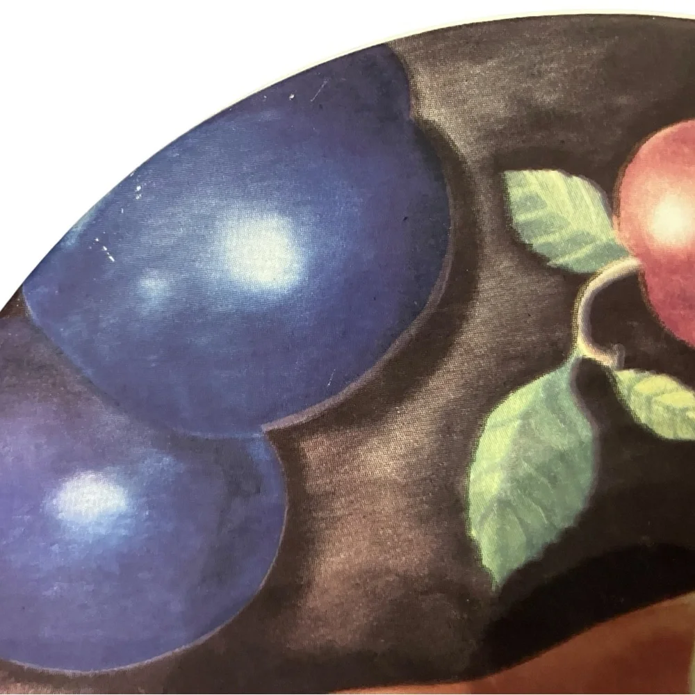 4 Sakura Fruit Design Ceramic Sslad Plates 7 1/2 Circumference